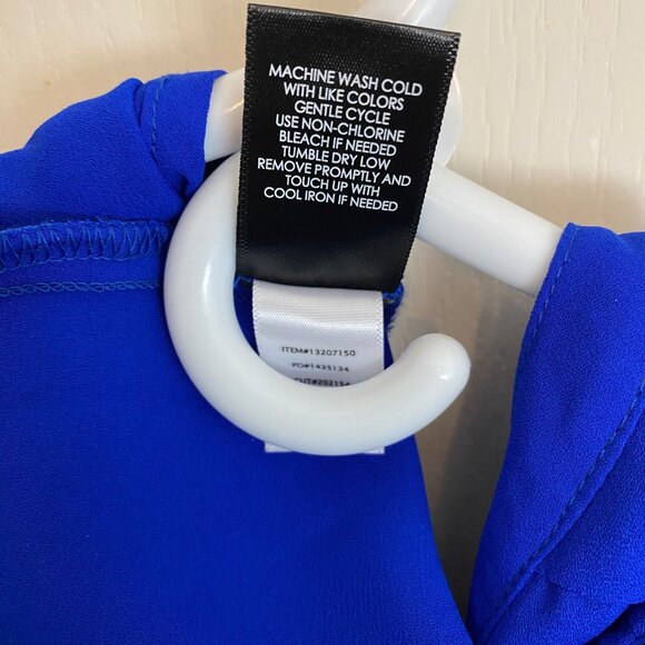 Torrid Blue Sleeveless Button-Down Blouse with Ties - Picture 11 of 12